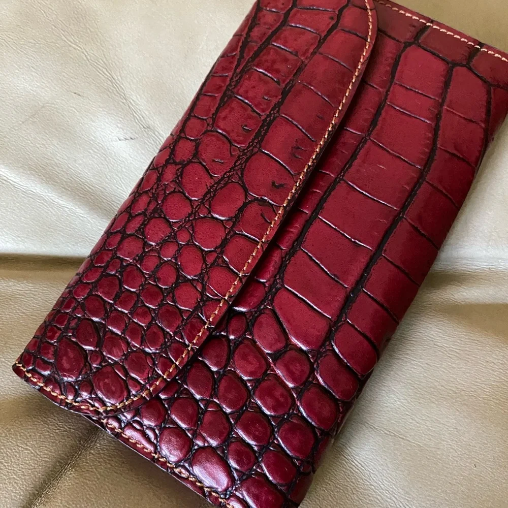 RARE Dooney & Bourke NWOT Alto Cinched Croco Leather Belt Bag & Wallet Set - Picture 14 of 16